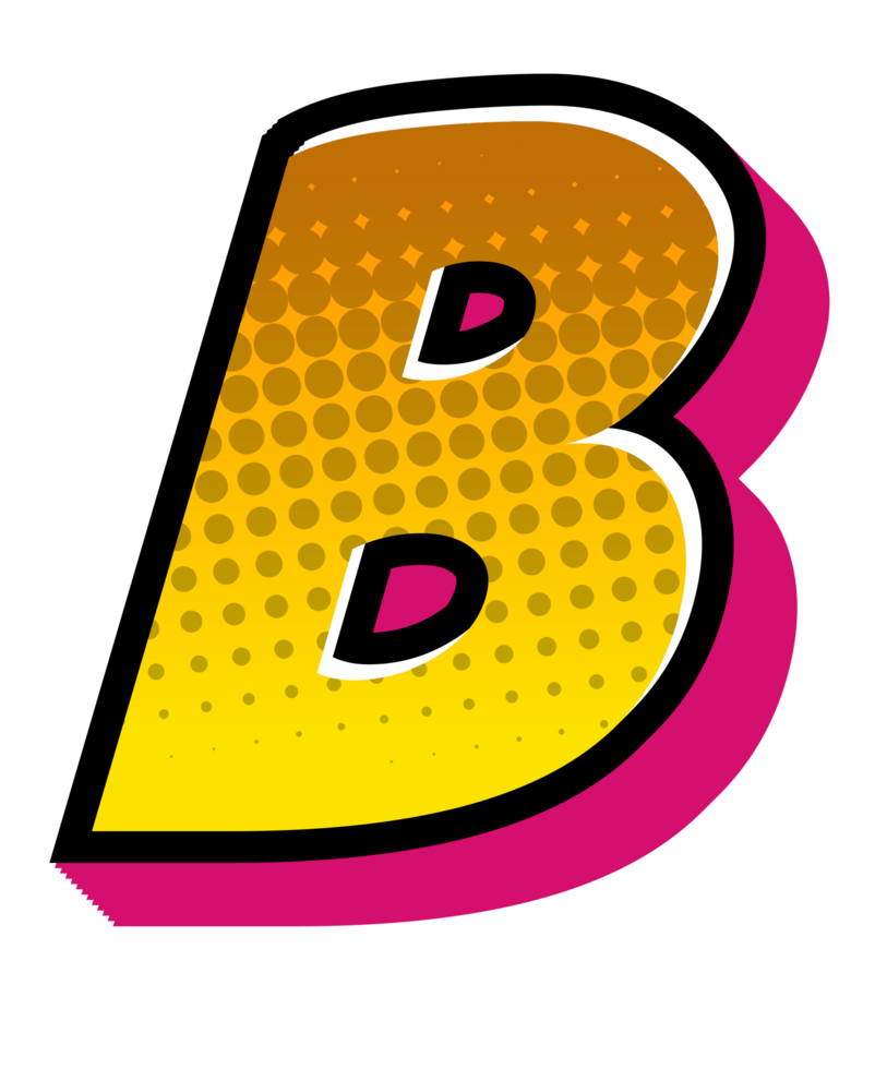 Comic Halftone Alphabet Letter and Number png