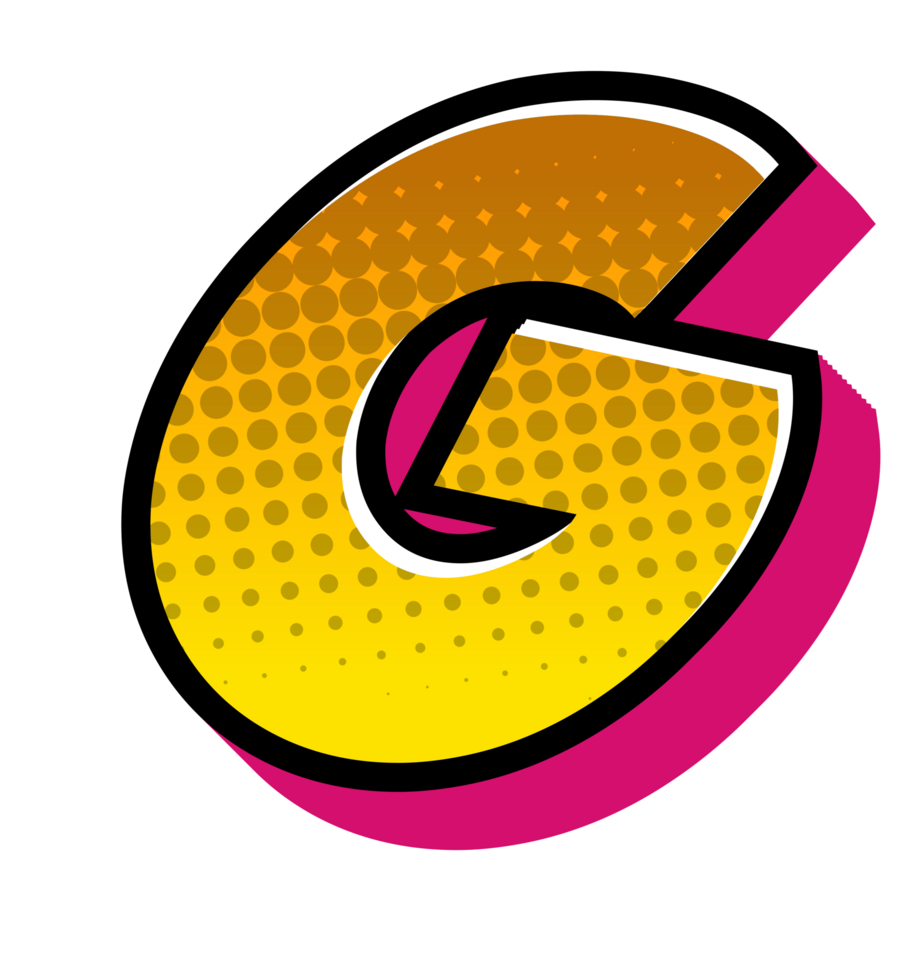 Comic Halftone Alphabet Letter and Number png