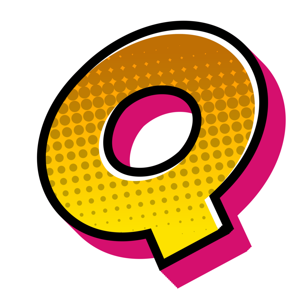 Comic Halftone Alphabet Letter and Number png