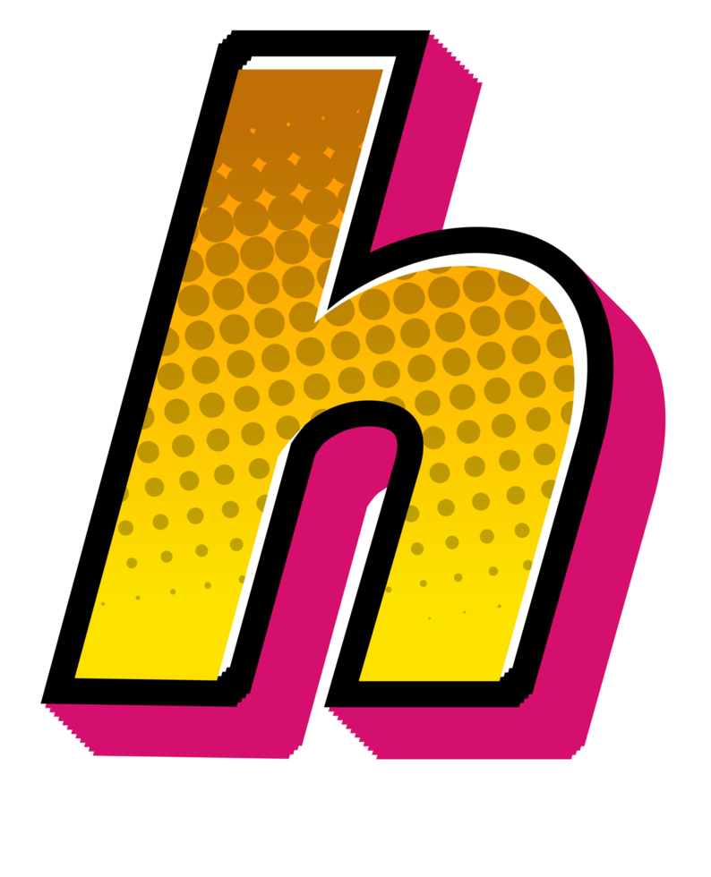 Comic Halftone Alphabet Letter and Number png