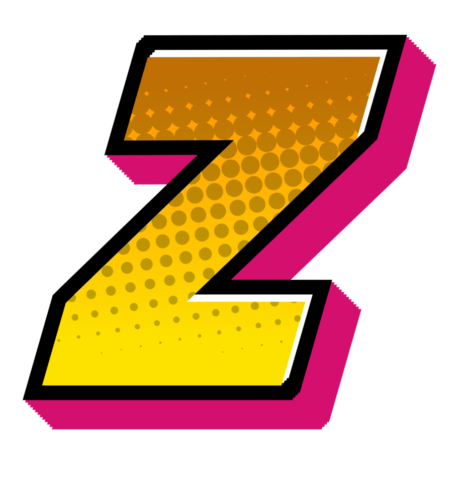 Comic Halftone Alphabet Letter and Number png