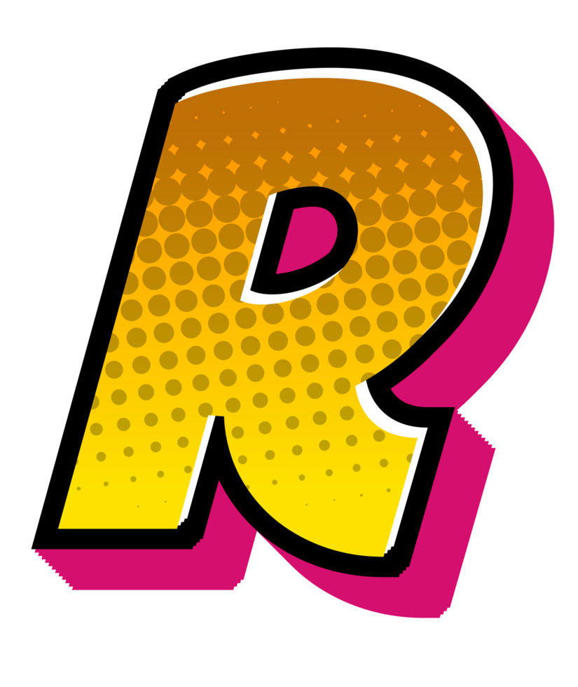 Comic Halftone Alphabet Letter and Number png