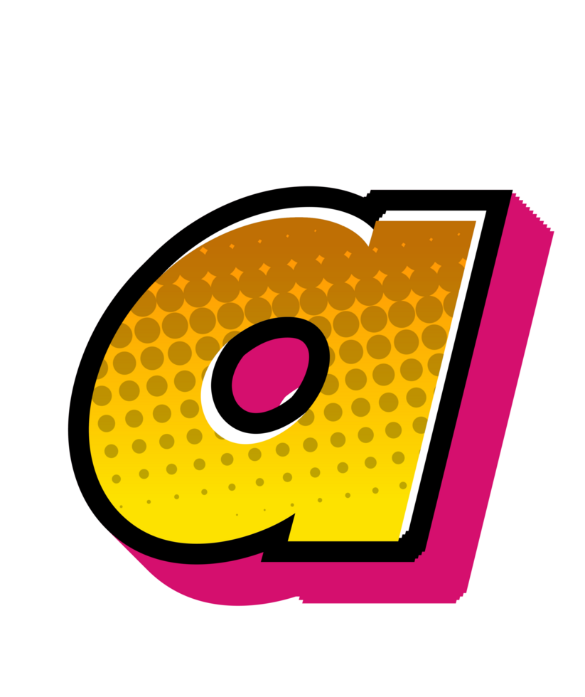 Comic Halftone Alphabet Letter and Number png