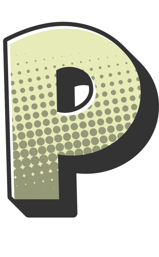 Comic Halftone Alphabet Letter and Number png