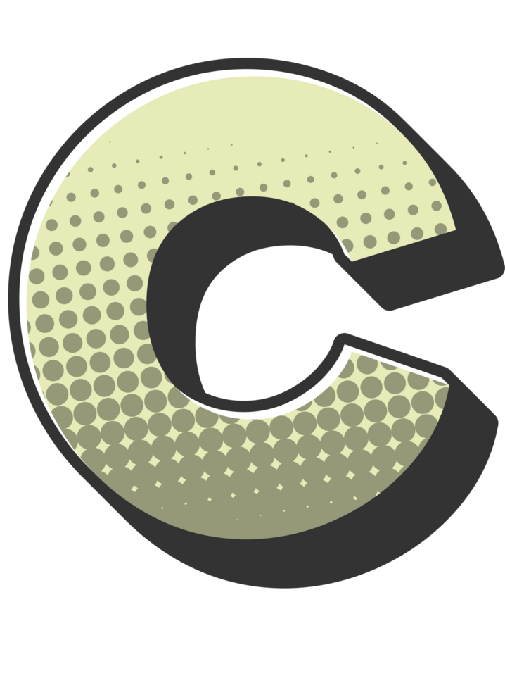 Comic Halftone Alphabet Letter and Number png