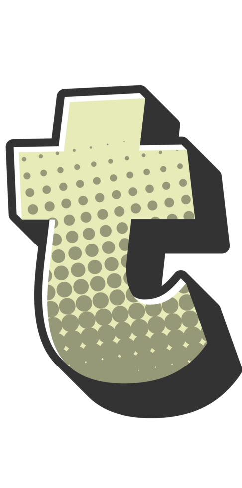 Comic Halftone Alphabet Letter and Number png