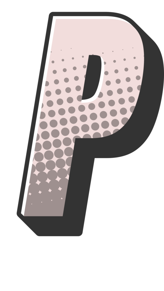 Comic Halftone Alphabet Letter and Number png