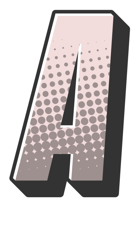 Comic Halftone Alphabet Letter and Number png