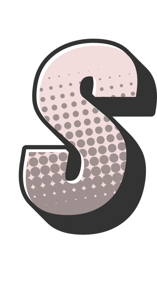 Comic Halftone Alphabet Letter and Number png