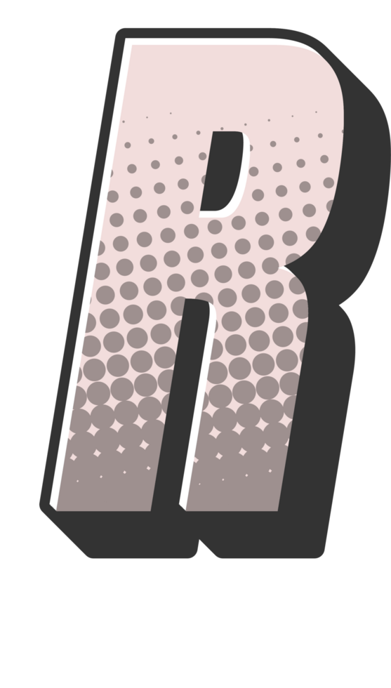 Comic Halftone Alphabet Letter and Number png