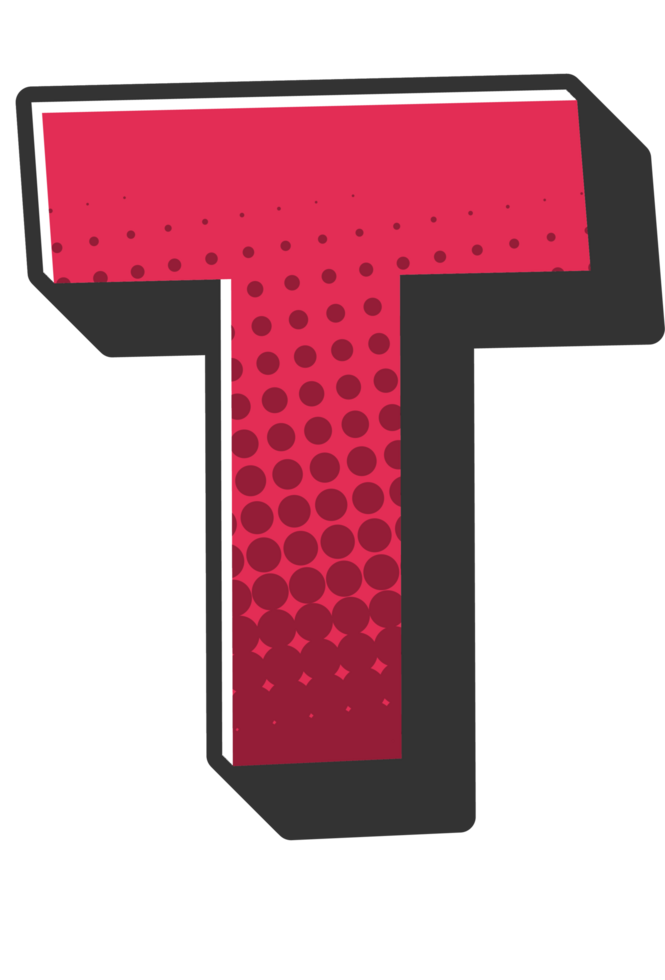 Comic Halftone Alphabet Letter and Number png