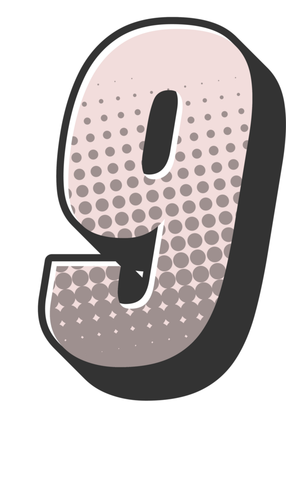 Comic Halftone Alphabet Letter and Number png
