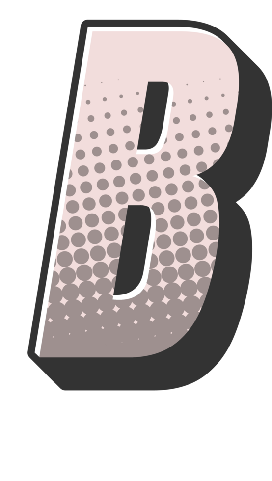 Comic Halftone Alphabet Letter and Number png