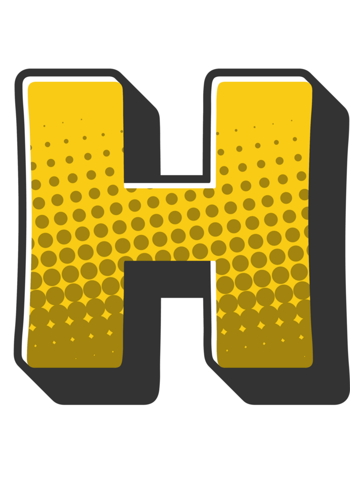 Comic Halftone Alphabet Letter and Number png