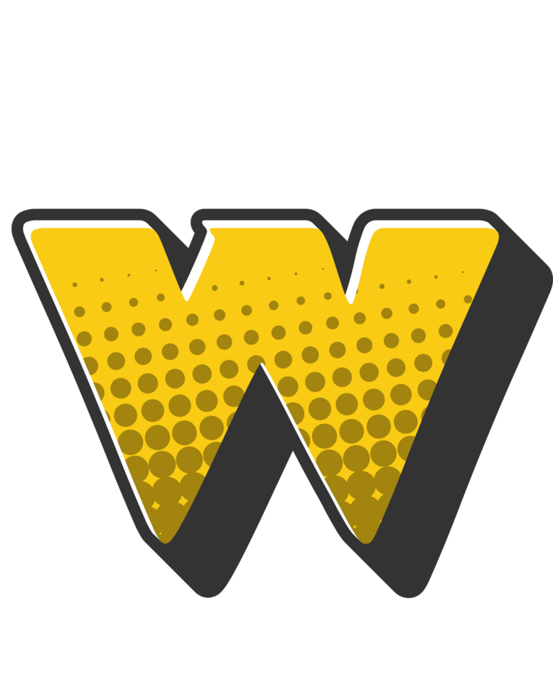 Comic Halftone Alphabet Letter and Number png