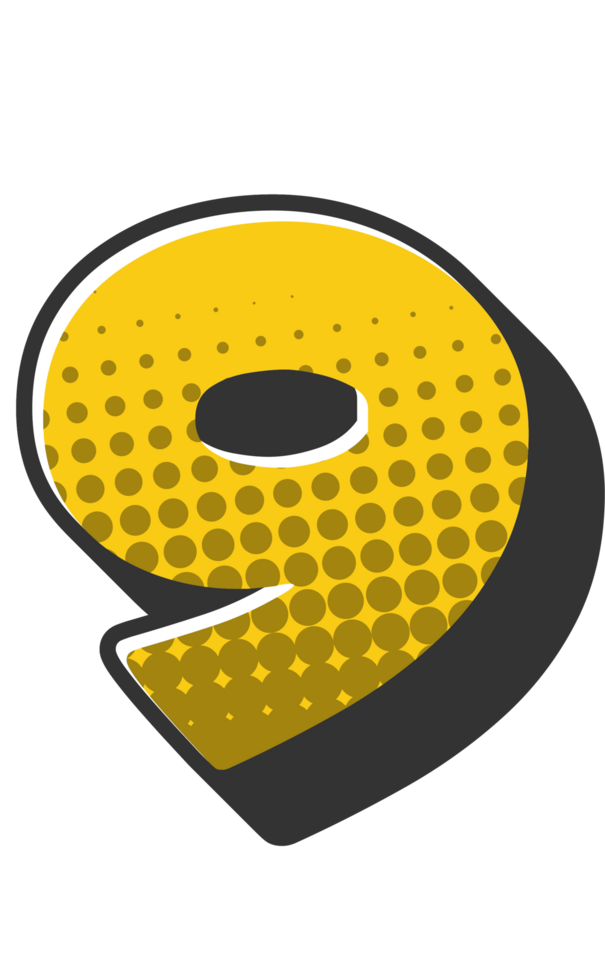 Comic Halftone Alphabet Letter and Number png