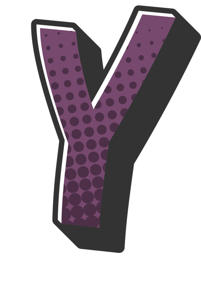 Comic Halftone Alphabet Letter and Number png
