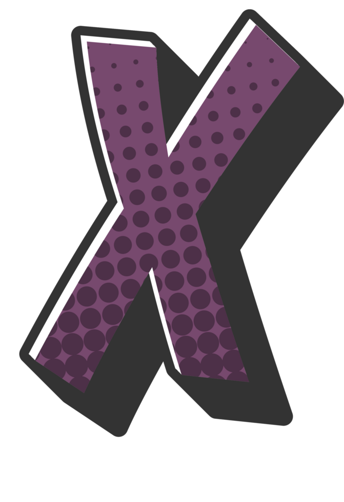 Comic Halftone Alphabet Letter and Number png