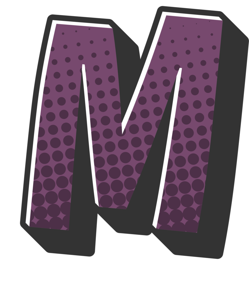 Comic Halftone Alphabet Letter and Number png