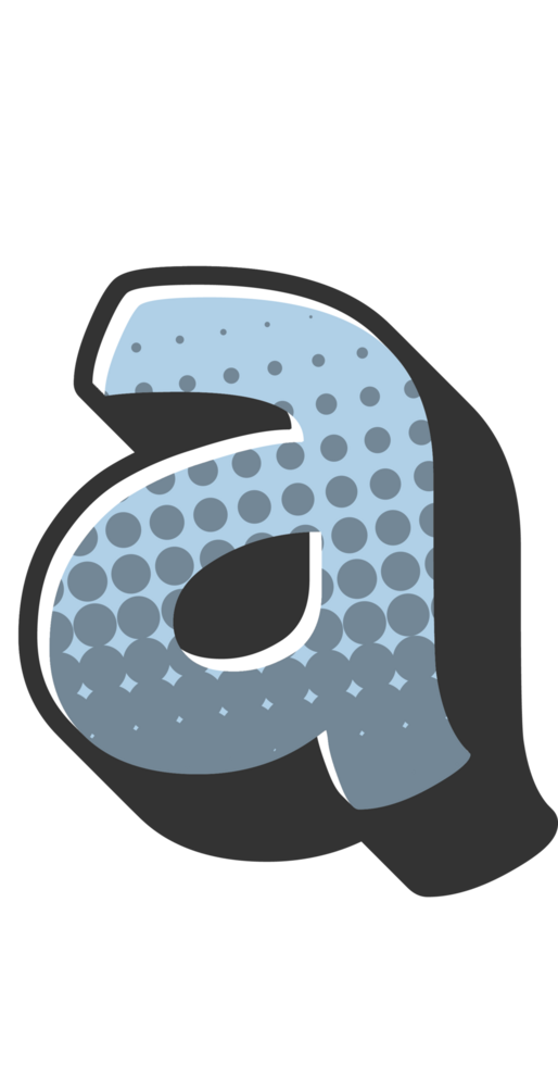 Comic Halftone Alphabet Letter and Number png