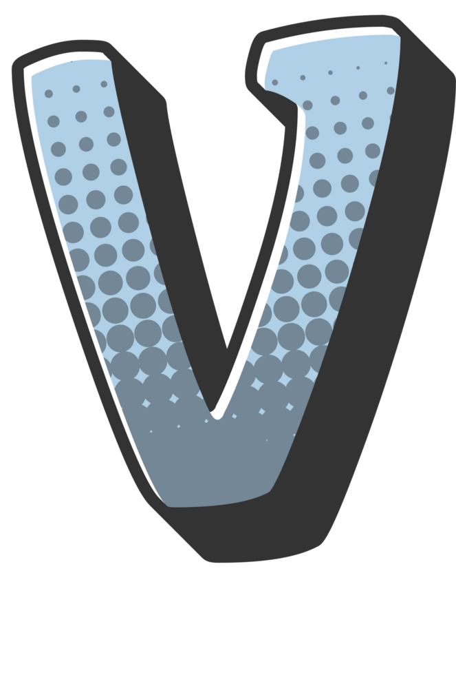 Comic Halftone Alphabet Letter and Number png