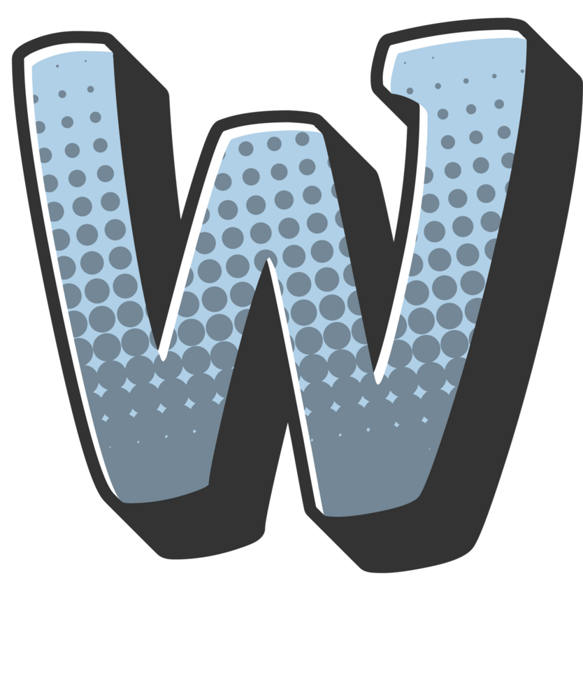 Comic Halftone Alphabet Letter and Number png