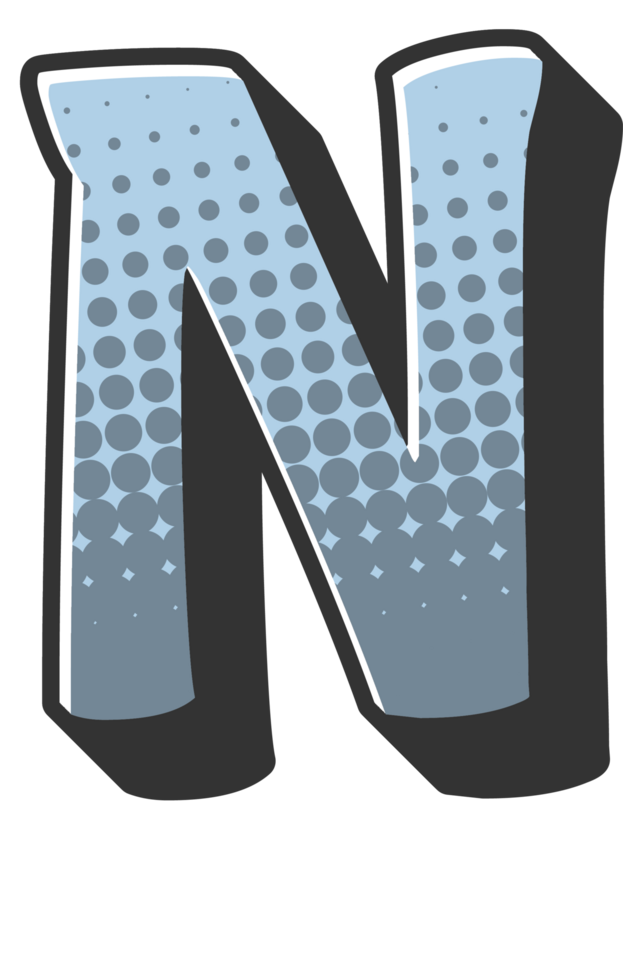 Comic Halftone Alphabet Letter and Number png