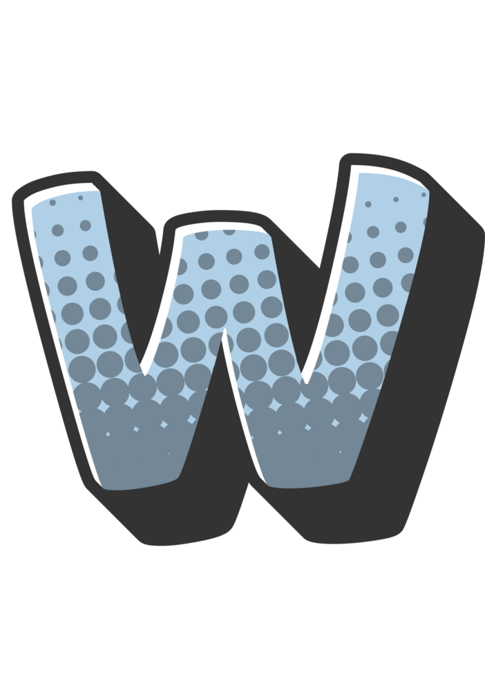 Comic Halftone Alphabet Letter and Number png