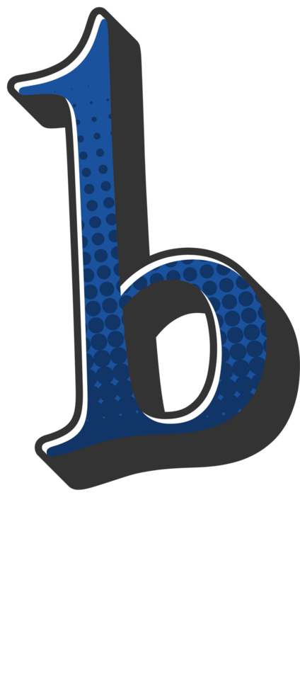 Comic Halftone Alphabet Letter and Number png