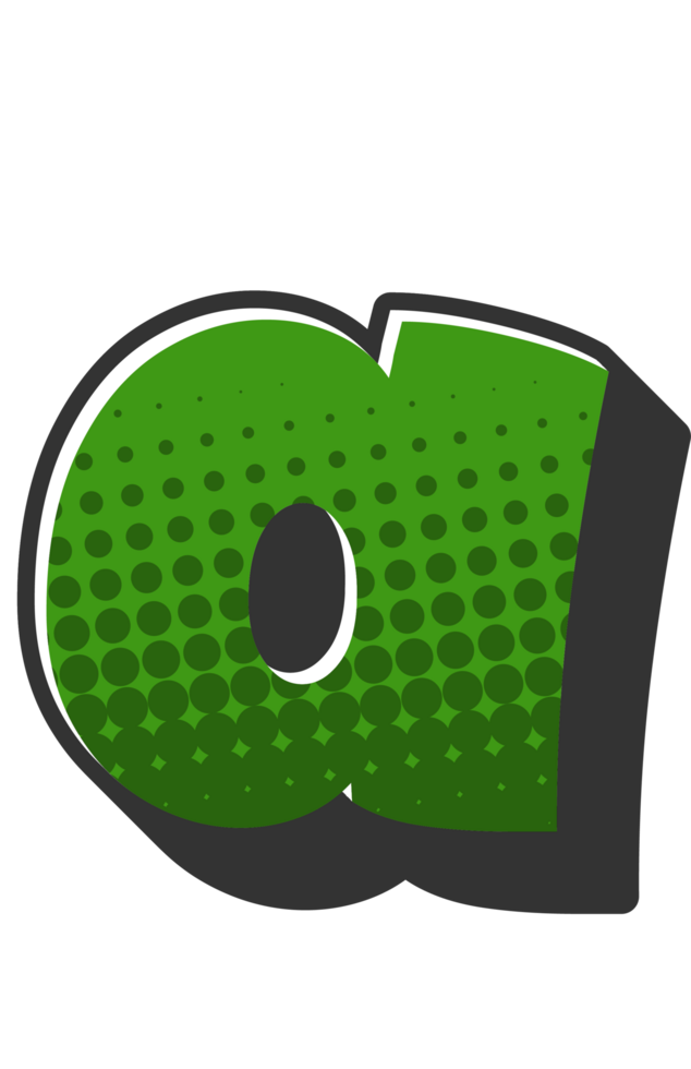 Comic Halftone Alphabet Letter and Number png