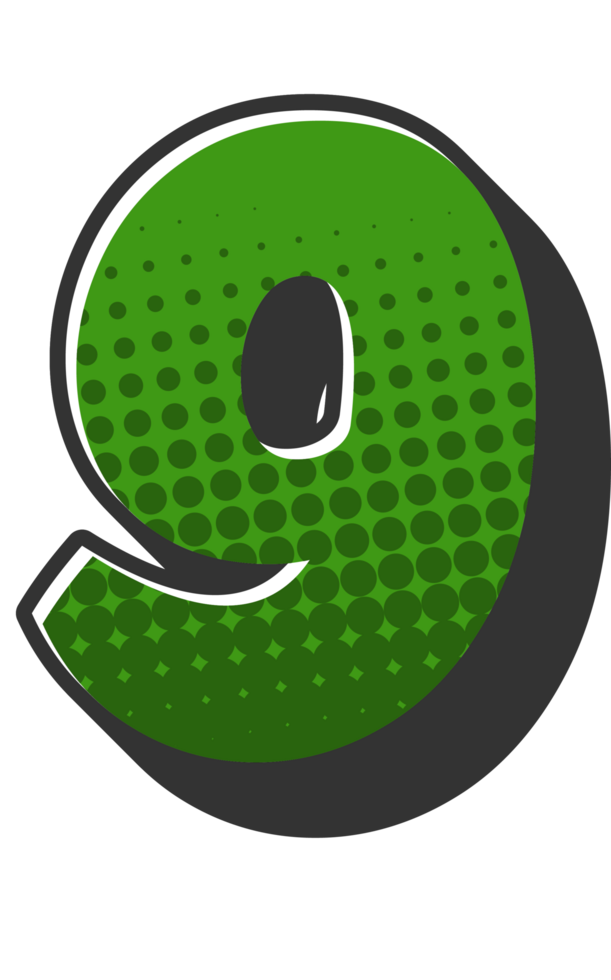 Comic Halftone Alphabet Letter and Number png