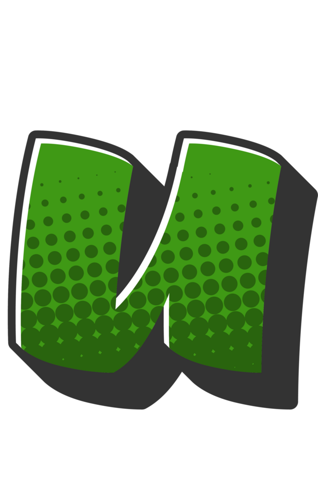 Comic Halftone Alphabet Letter and Number png