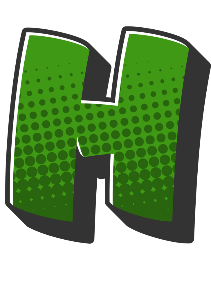 Comic Halftone Alphabet Letter and Number png