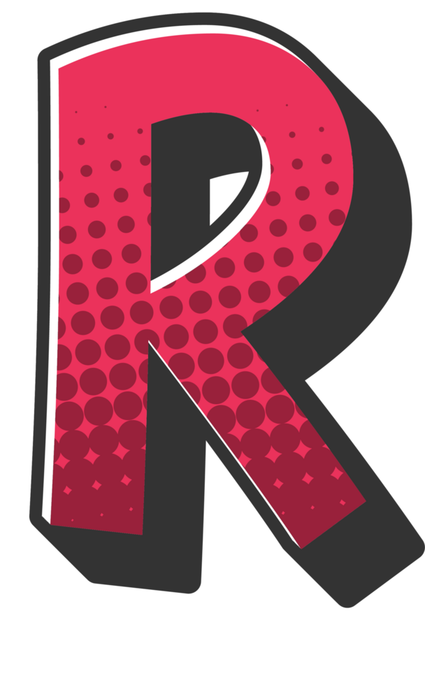 Comic Halftone Alphabet Letter and Number png