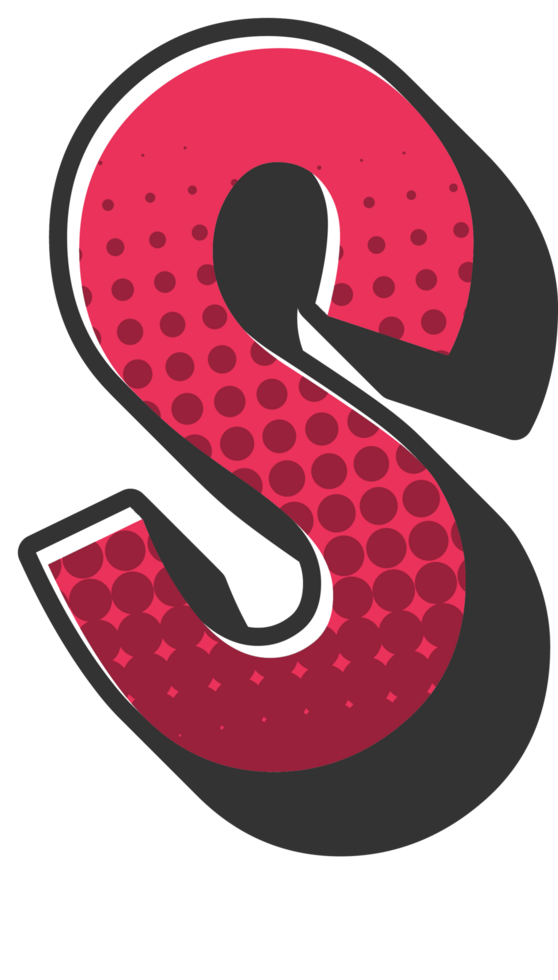 Comic Halftone Alphabet Letter and Number png