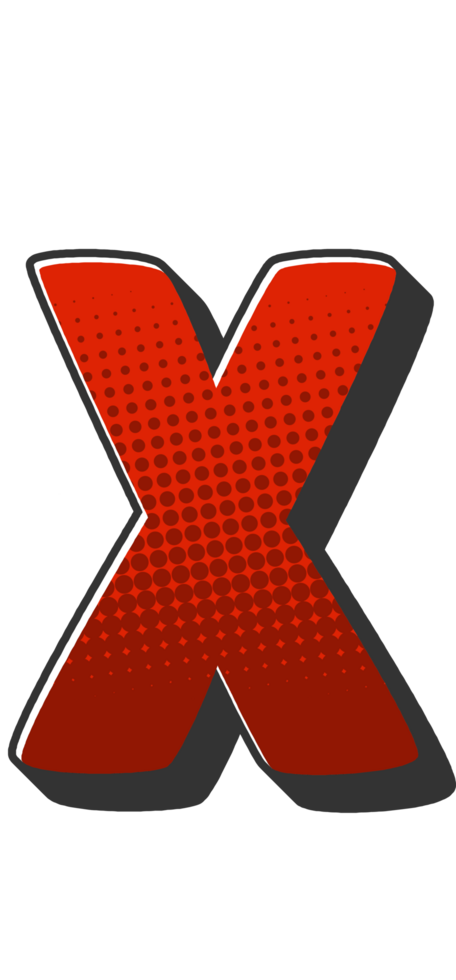 Comic Halftone Alphabet Letter and Number png
