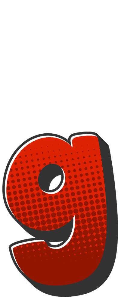 Comic Halftone Alphabet Letter and Number png