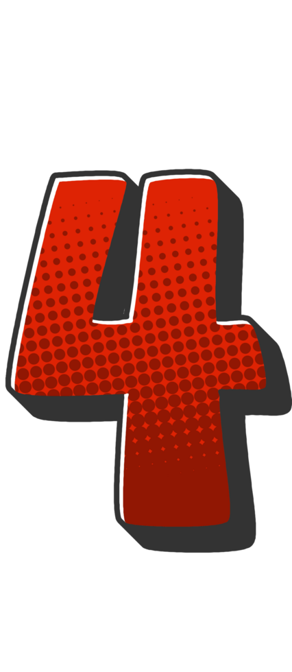 Comic Halftone Alphabet Letter and Number png