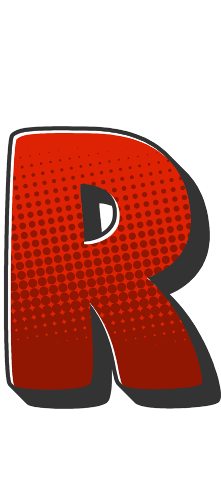 Comic Halftone Alphabet Letter and Number png
