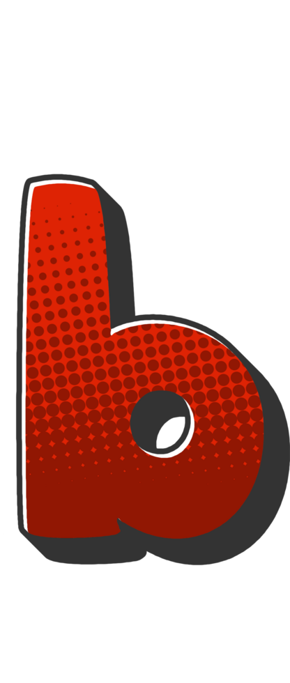 Comic Halftone Alphabet Letter and Number png