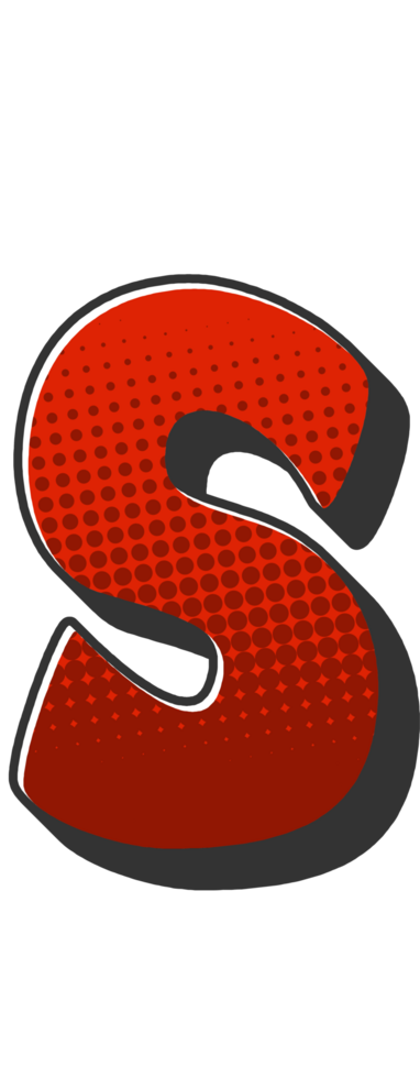 Comic Halftone Alphabet Letter and Number png