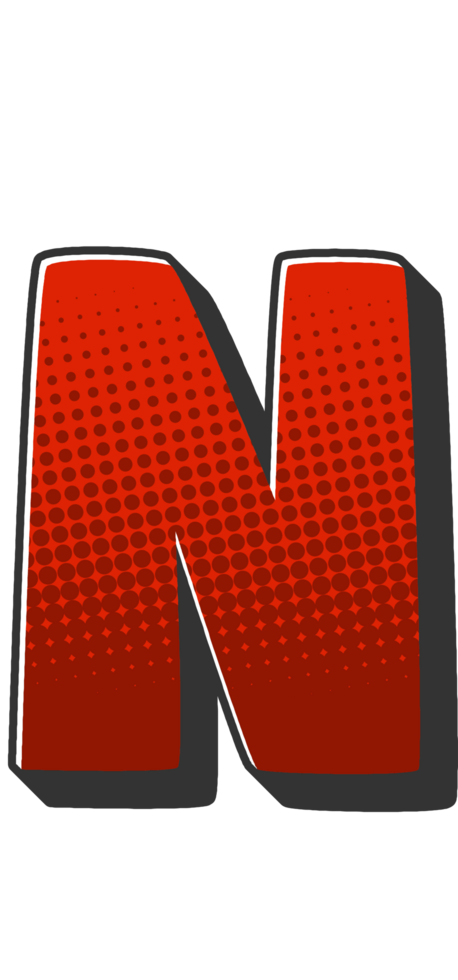 Comic Halftone Alphabet Letter and Number png