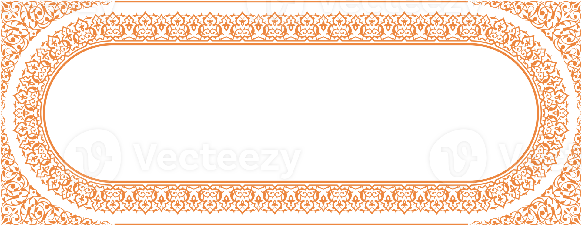 Rectangular shape border frame, soft colors. Suitable for use as a mosque decoration element, background, calligraphy, frame. Usability with text input area in the center. png