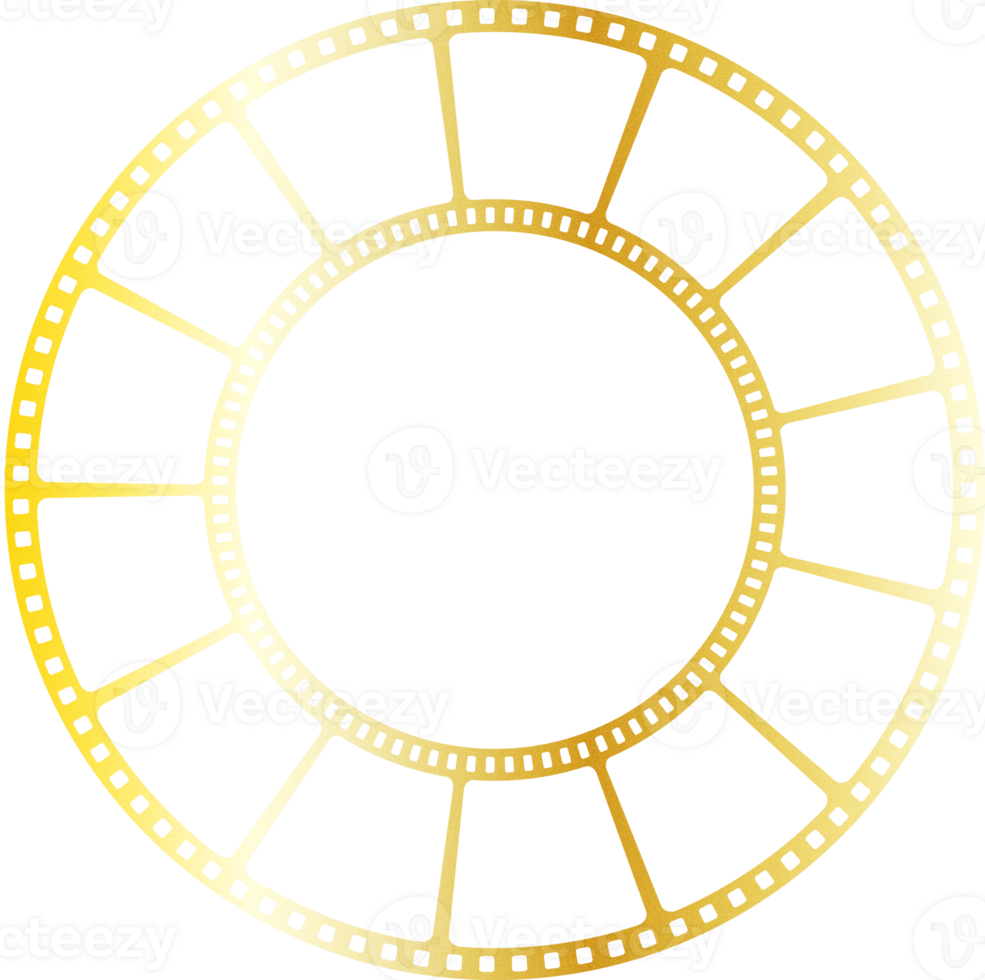 gold circle film strip png