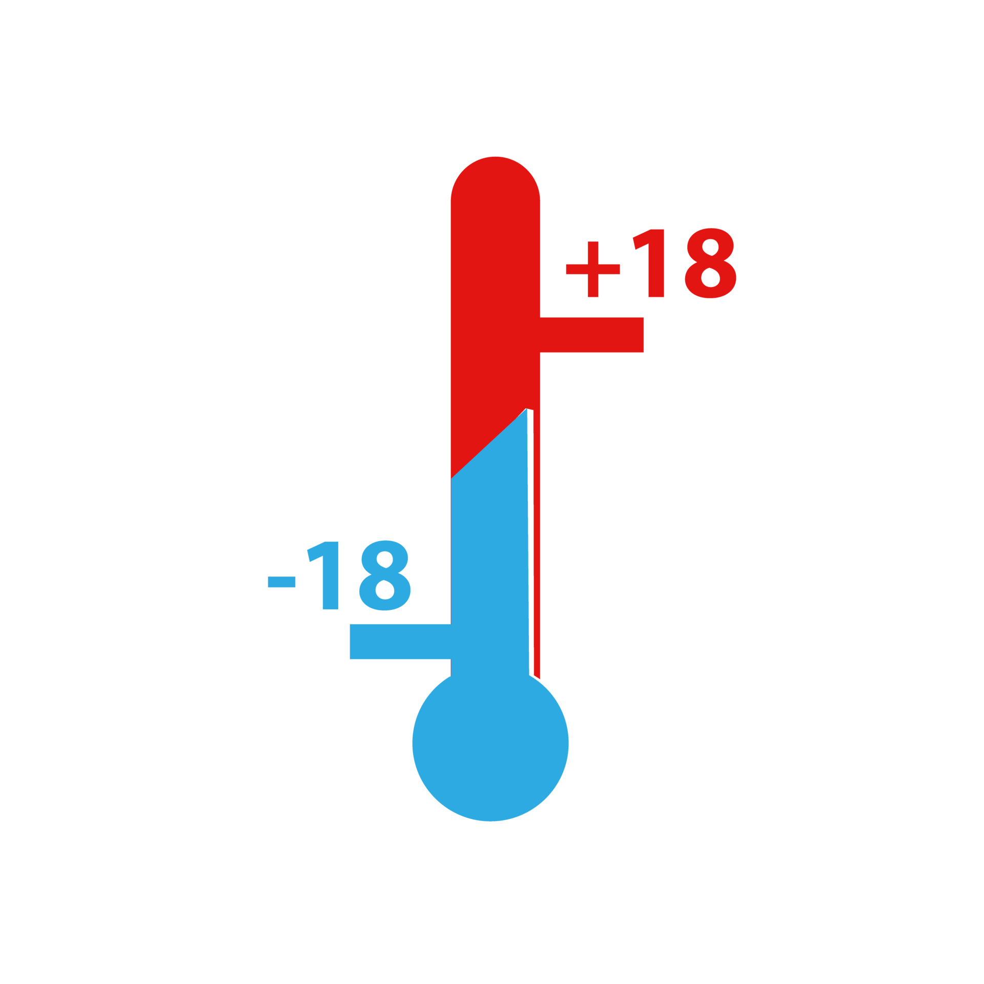 Sign thermometer shipping symbol isolated. Storage temperature range