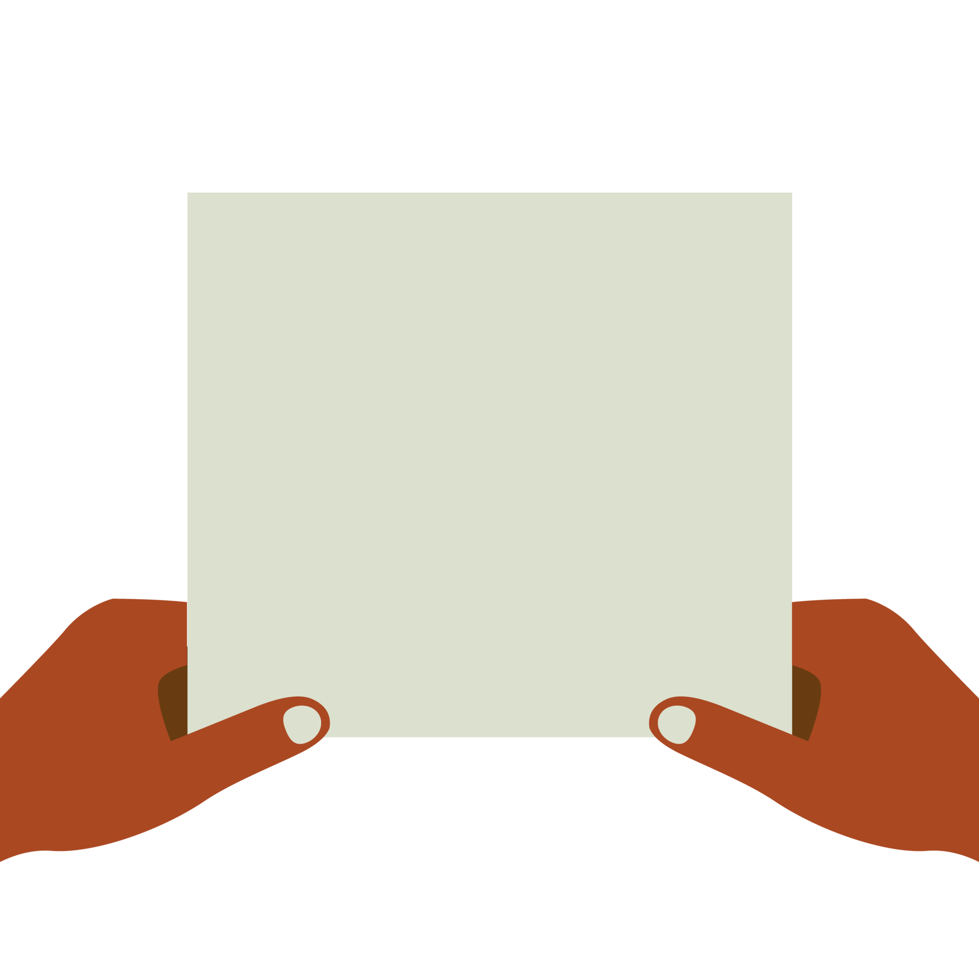 Blank sheet of paper in hand. Empty business document for presentation