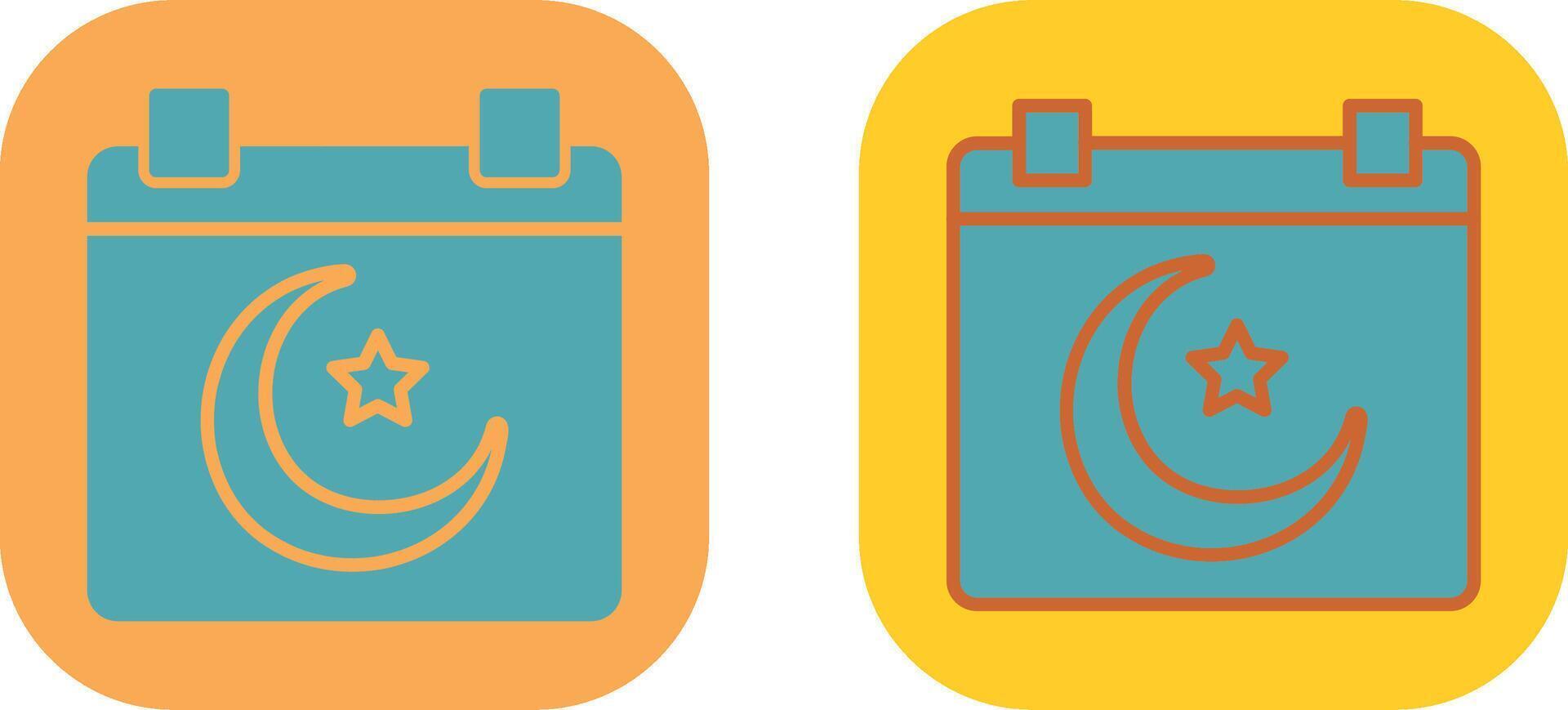 Islamic Calendar Icon Design vector