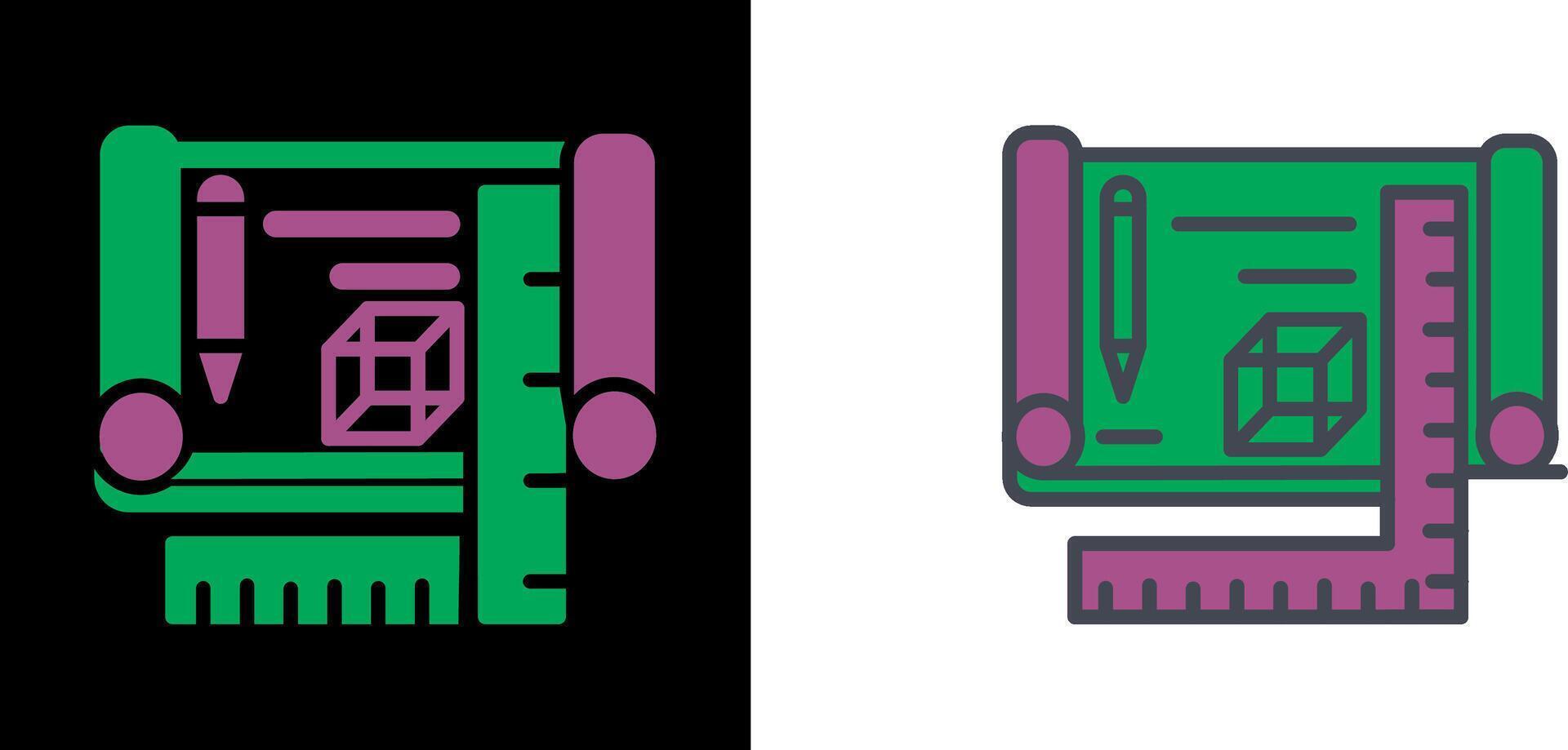 Blueprints Icon Design vector