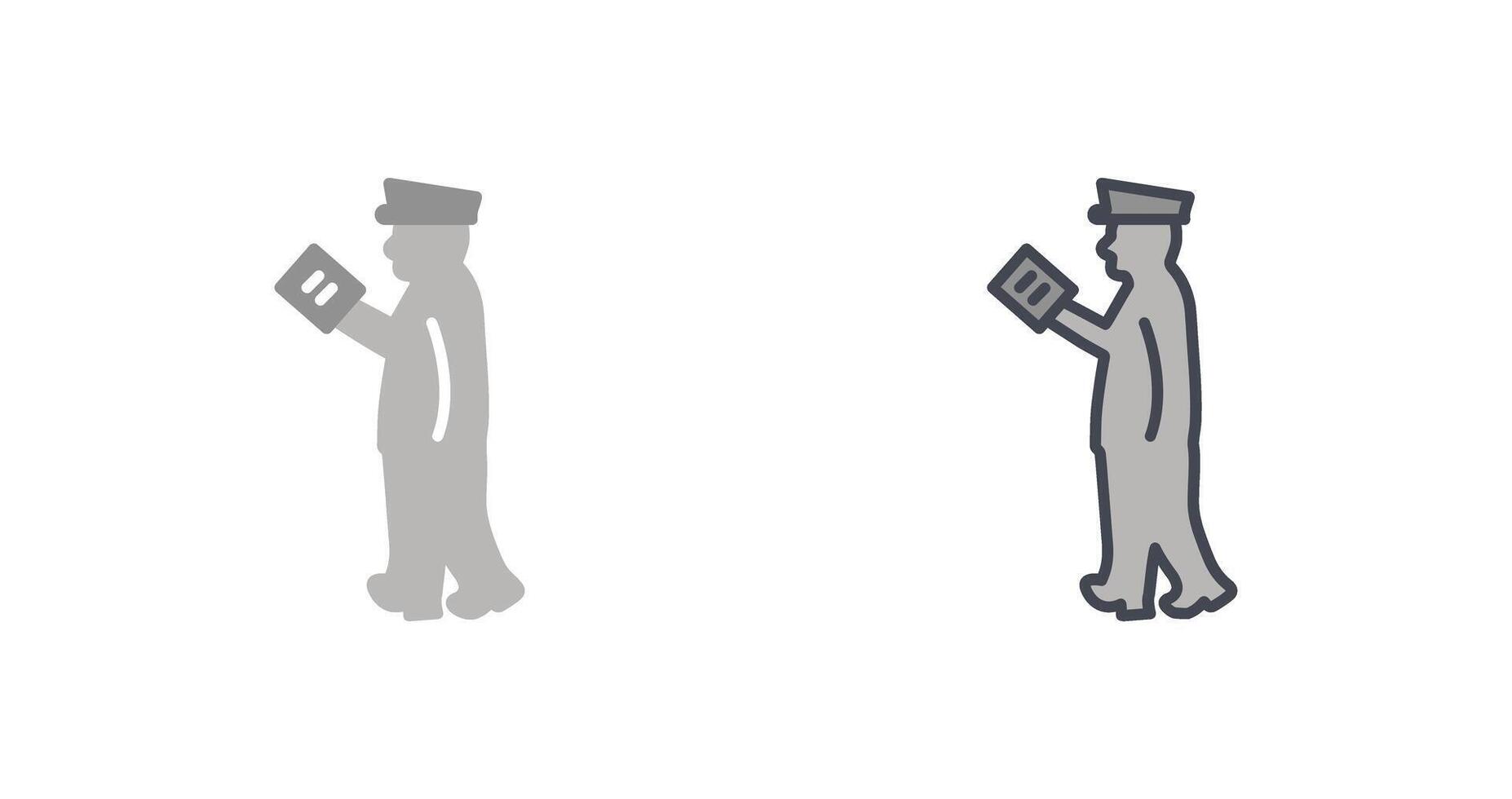 Guard Checking Passport Icon Design vector