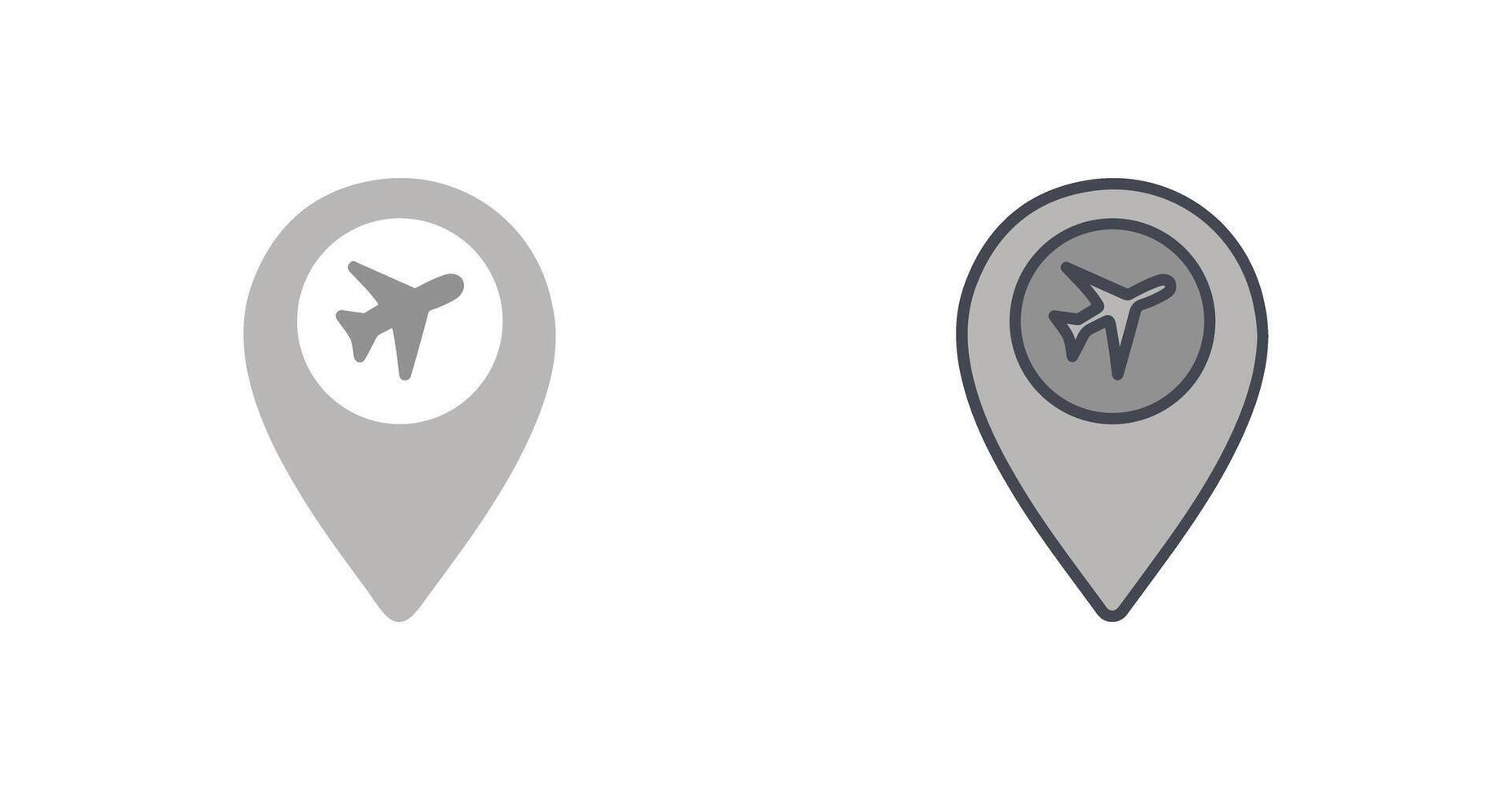 diseño de icono de ubicación del aeropuerto vector